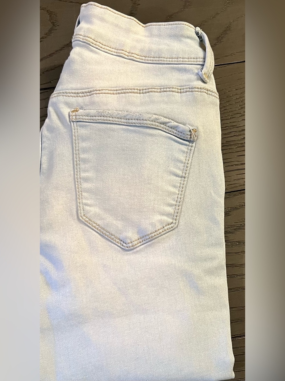 Wax Jean Straight Leg Skinny Jeans Acid Washed Form Fitting Jegging Style Size 1